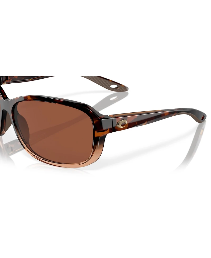 Costa Del Mar Women's Polarized Square Sunglasses, Seadrift 6S9114