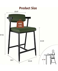 gaomon 2 Sets 26 Inch Retro Green Bar Stools