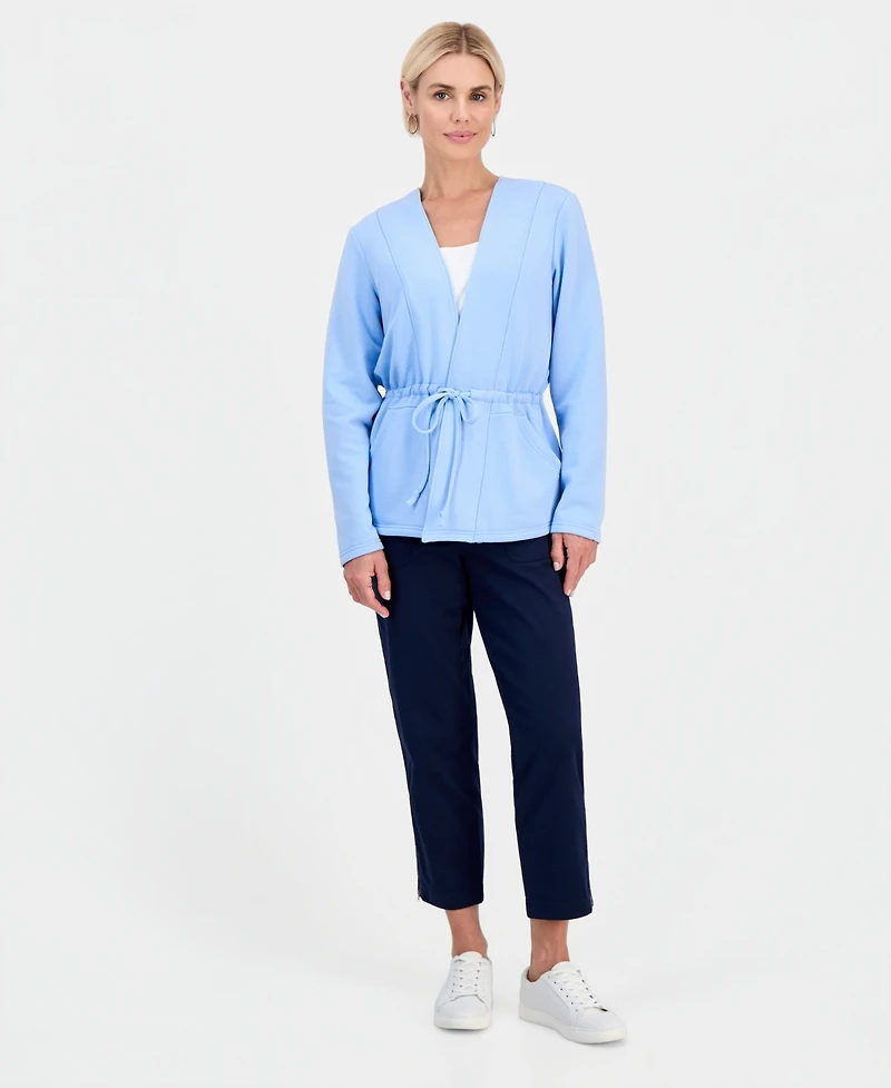 Style & Co Petite Luxesoft Tied-Lapel Knit Jacket, Macy's Exclusive