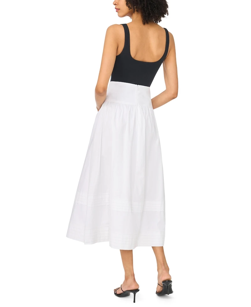 1.state Women's Pleated Hem Midi Skirt