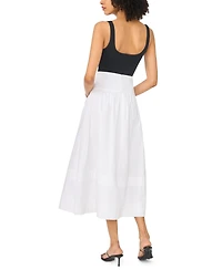 1.state Women's Pleated Hem Midi Skirt