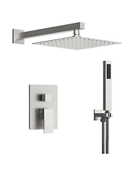 Everstrein 10" Rain Shower Head High Pressure Wall Mount Shower System Bathroom Shower Faucet Set