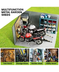 gaomon Outdoor Metal Storage Shed, Large Metal Storage Sheds with Sturdy Frame Structure, Garden Tool Shed with Lockable Door for Garden, Lawn