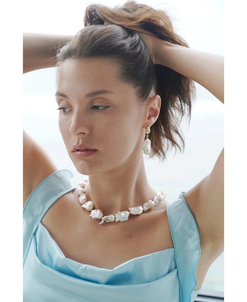 Marina Freshwater Baroque Pearl Statement Choker Necklace