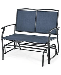 Gymax Patio Glider Rocking Bench Double 2 Person Chair Loveseat Garden