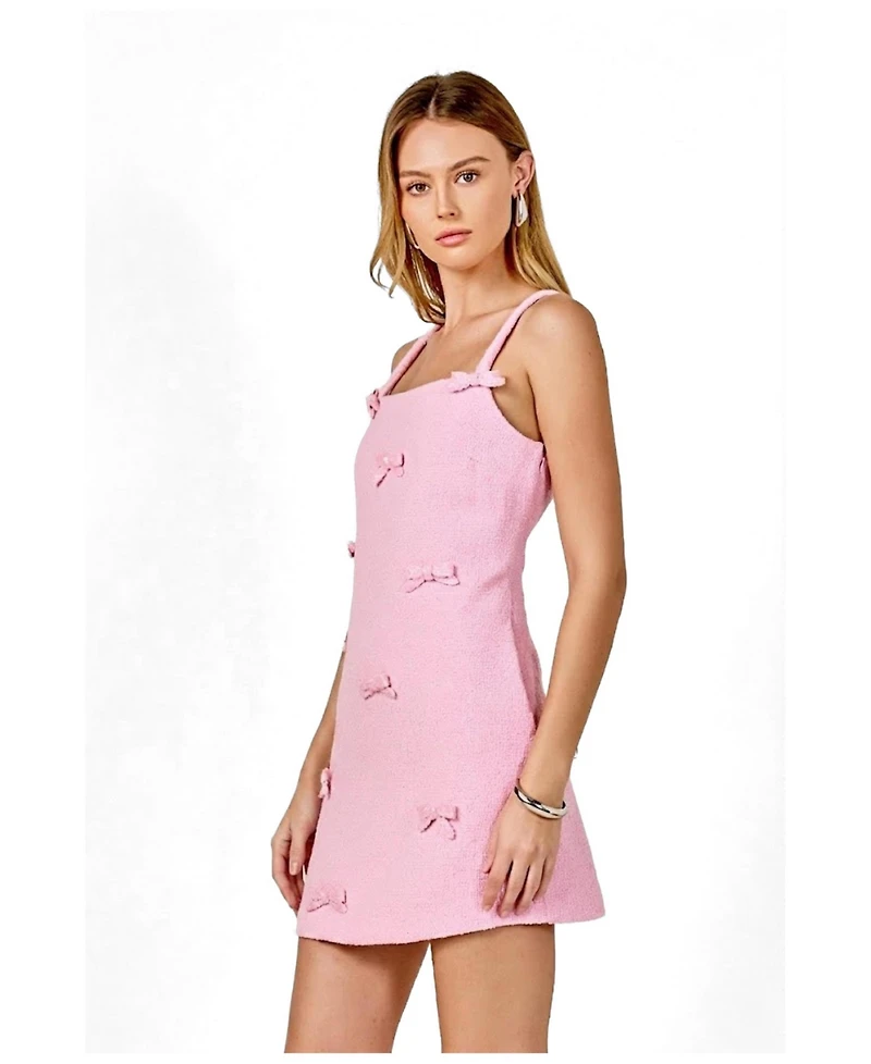 endless rose Women's Bow Embellished Mini Dress