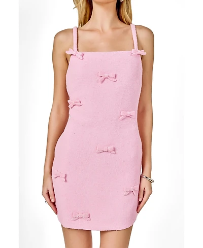 endless rose Women's Bow Embellished Mini Dress