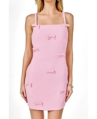 endless rose Women's Bow Embellished Mini Dress
