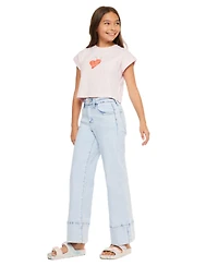 KanCan Big Girls Usa Kassie High Rise Crop Wide Leg Jeans