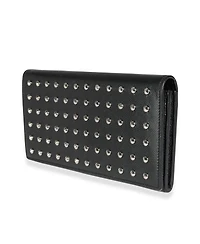 Pre-Owned Saint Laurent Black Grain De Poudre Leather Studded Classic Marquage Flap Wallet