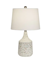 360 Lighting 23 1/2" High Small Modern Coastal Accent Table Lamp Terrazzo Marble Single Shade Living Room Bedroom