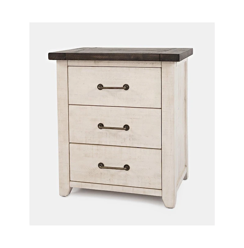 Jofran Madison County Rustic Solid Wood Farmhouse Usb Charging Nightstand
