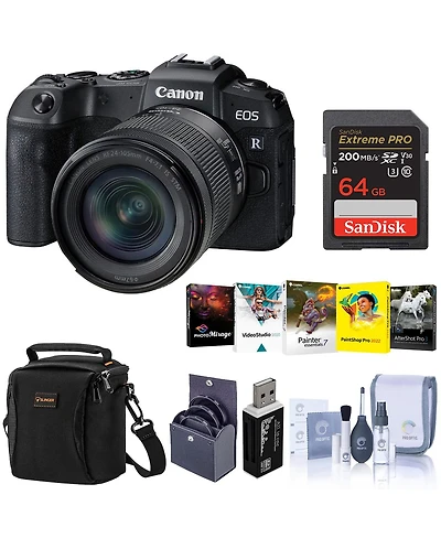 Canon Eos Rp 26.2MP Full-Frame Mirrorless Camera with Rf 24-105mm F4-7.1 Is Stm Lens - Bundle With Camera Case, 64GB Sdxc Card, 67mm Filter Kit,