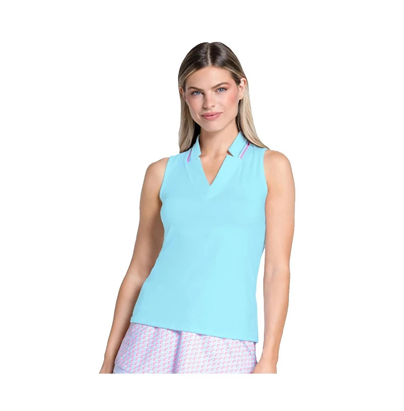 Lucky In Love Women's Retro Revival Sleeveless Golf Polo