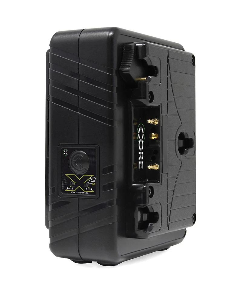 Core Swx Nanox Micro 150 150Wh 14.8V Gold Mount Smart Battery, 2-Pack, Bundle with Gpm-X2A Super Compact 3-Stud Gold-Mount Fast Charger