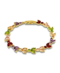 Macy's Marquise Cubic Zirconia Alternating Red, Pink, Green, Champagne, and Purple Stones Bracelet