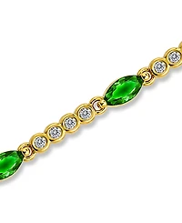 Macy's Marquise Emerald Green Cubic Zirconia Stones Bracelet