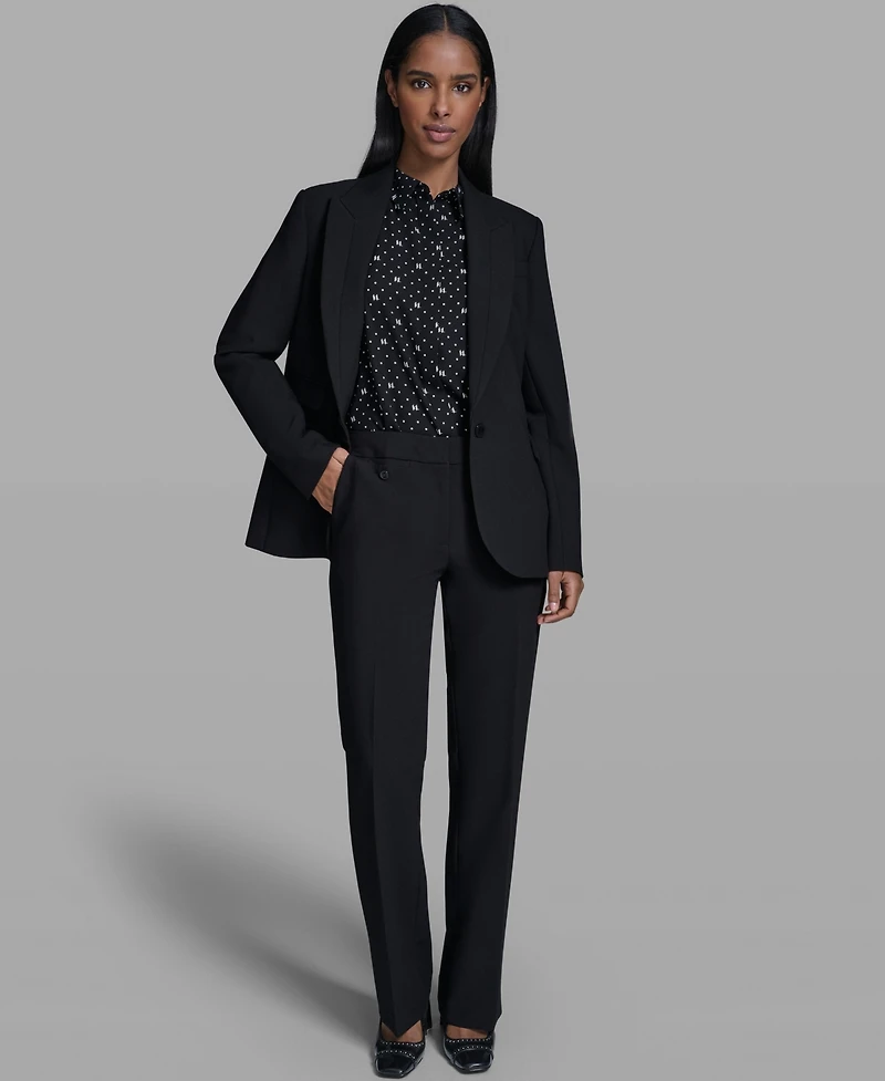 Karl Lagerfeld Women's Notched Lapel One Button Blazer