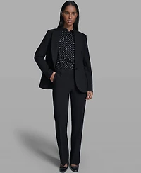 Karl Lagerfeld Women's Notched Lapel One Button Blazer