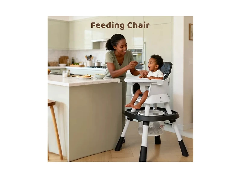 Kinder King 15-in-1 Baby High Chair Converts to Activity Center and Booster Seat with Removable Tray