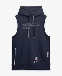 Nike Men's College Navy Seattle Seahawks Sideline Standard Issue Dri-fit Sleeveless Hoodie