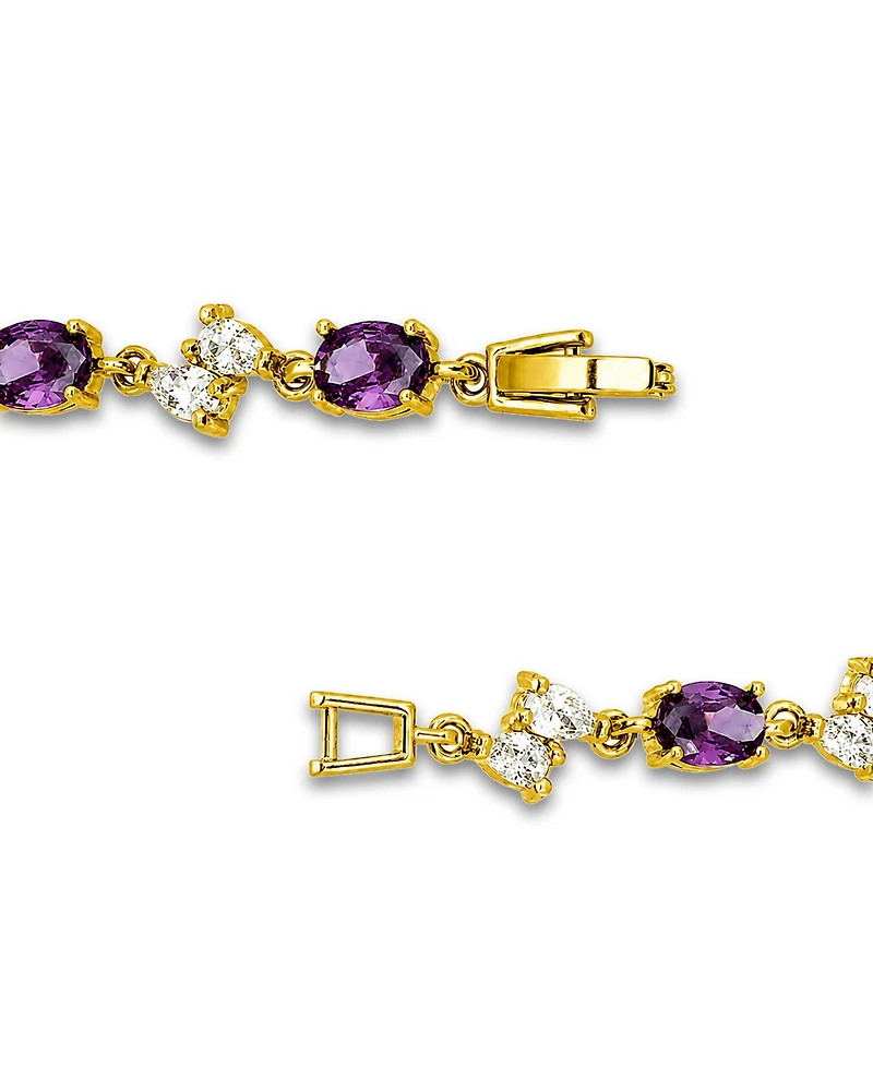 Macy's Pear, Oval Amethyst Cubic Zirconia Bracelet