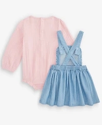 First Impressions Baby Girls' 3M-24M Cotton Clip-Dot Gauze Bodysuit & Skirtall, 2-Piece Set, Macy's Exclusive