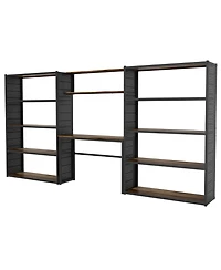 Heavy-Duty Wide Garage Storage and Workstation System with Side Pegboards, Black (144.2 in. W x 71.1 in. H x 15.7 in. D