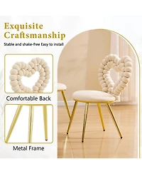 Rainsken Velvet Dining Chairs Set of 2, with Bubble Back, Upholstered Accent Metal Legs, for Room, Living Bedroom