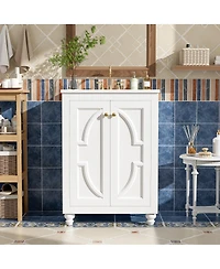 Sillysis Bathroom Vanity with Sink, Blue Freestanding Modern Cabinet, Soft Close Door, Adjustable Shelf for Small Spaces
