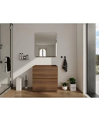 Sillysis Bathroom Vanity Cabinet Only, Freestanding Engineered Wood with 2 Drawers, Minimalist Storage for Small Bathrooms