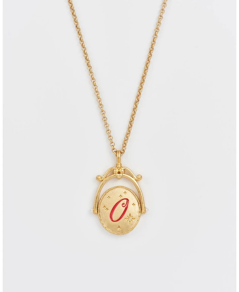 Fable England O Initial Orchid Gold Spinner Chain Necklace