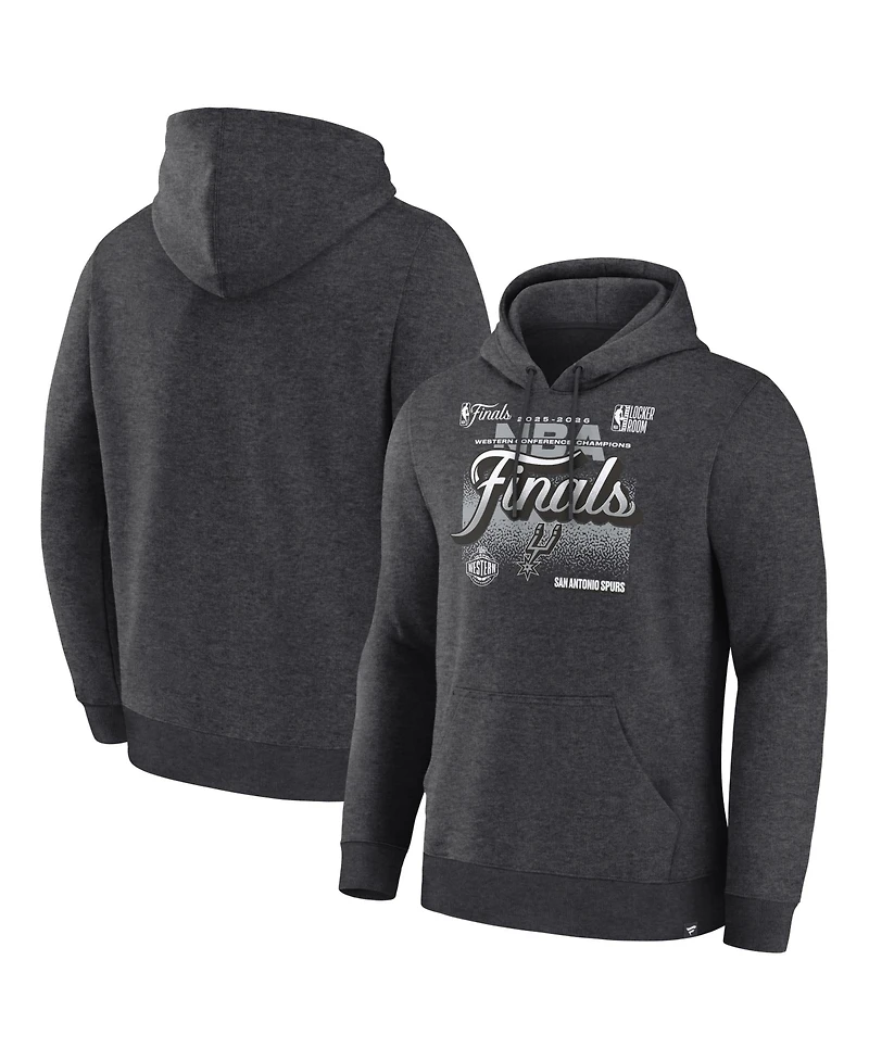Fanatics Men's Charcoal San Antonio Spurs 2026 Western Conference Champions Locker Room Pullover Fleece Hoodie