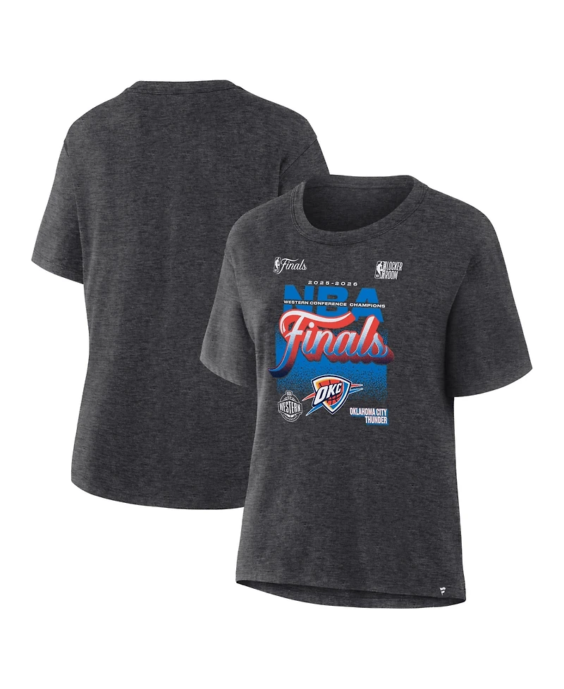 Fanatics Women's Charcoal Oklahoma City Thunder 2026 Western Conference Champions Locker Room T-Shirt