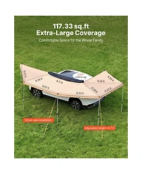 Cozito 270 Degree Vehicle Awning with Built-in Led Lights, 117 square feet