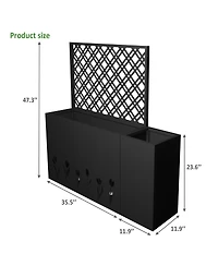 Asagikoiai 2-Piece Metal Planter Box with Trellis, Tall Raised Garden Bed Set