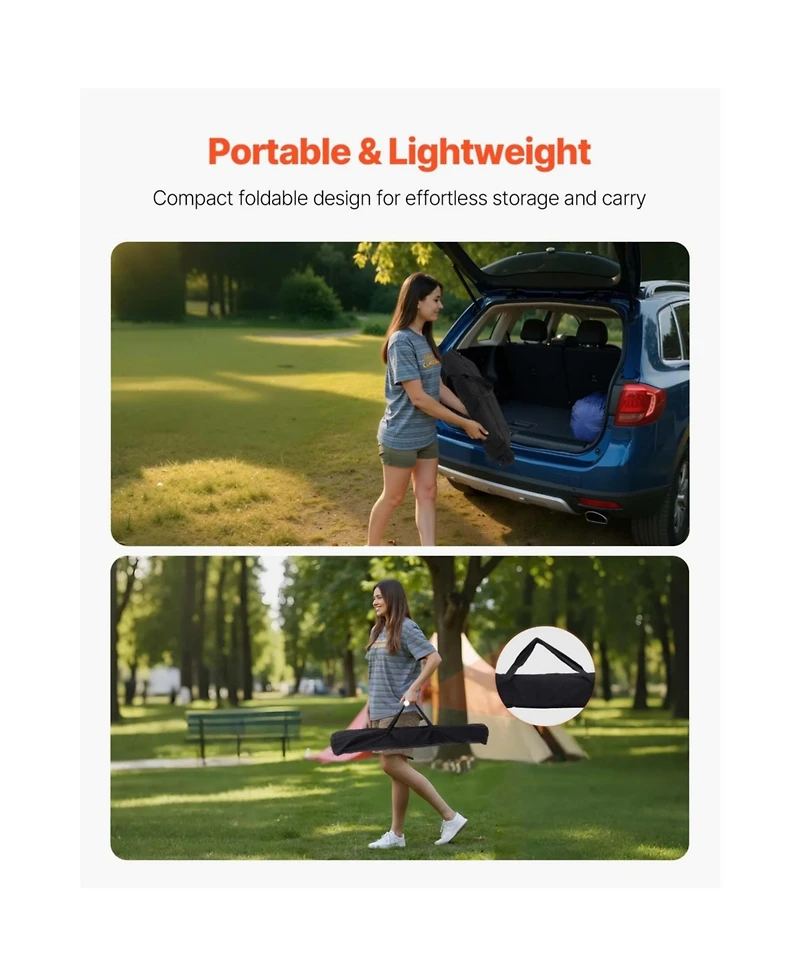 Yiortwo Folding Portable Camping Table, Aluminum Roll Up Picnic Table with Storage Bag