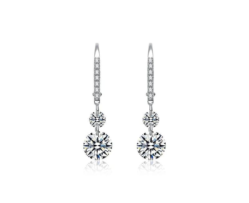 Rachel Glauber Brilliant Gold Plated Cz Statement Drop Earrings