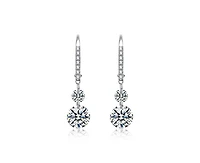 Rachel Glauber Brilliant Gold Plated Cz Statement Drop Earrings