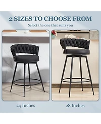 Dyhome Set of 2 28 Inch Bar Stools, 360degree(s) Swivel Modern Counter Height Stools