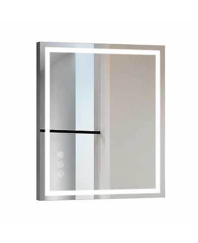 Phying Led Bathroom Mirror Front and Backlit Anti Fog 3 Colors Dimmable Light Tempered Glass Wall Mirror for Bathroom Bedroom Vanity Entryway Decor