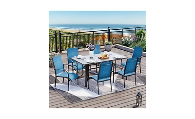 Erommy 7 Piece Patio Dining Set, Outdoor Table And Chairs Set For 6