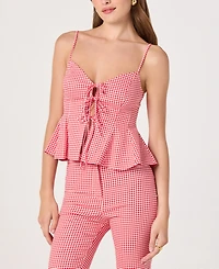 Astr the Label Women's Alma Sweetheart Neck Sleeveless Peplum Top