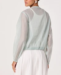 Astr the Label Women's Aeva Round Neck Bomber Jacket