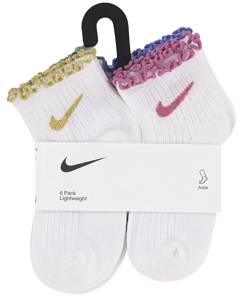 Nike Little Girls 6-Pack Lettuce Ankle Socks
