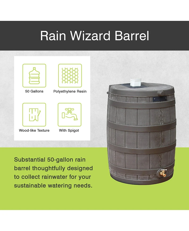 Good Ideas Rain Wizard 50 Gallon Rain Barrel Water Collector