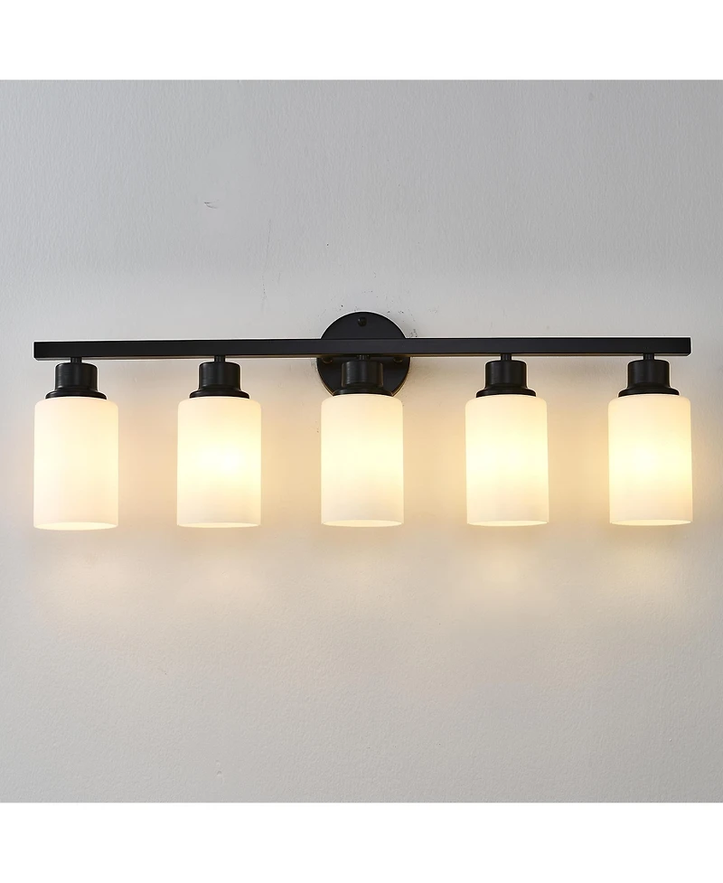 Midola 5-Light Matte Wall Lamps with White Glass Shades (No Bulbs) Sconce Lighting for Bedroom Living Room