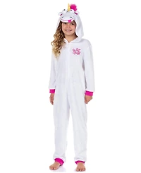 Minions Kid's Fluffy Unicorn Character Union Suit One Piece Hooded Pajama
