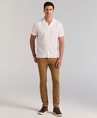 Perry Ellis Men's Short Sleeve Striped Button-Front Camp Shirt