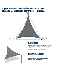 gaomon Triangle Sun Shade Sail for Patio, Deck and Garden, Uv Block Outdoor Canopy for Backyard, Pool and Yard